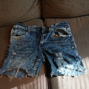 Distressed Blue Denim Shorts RL3